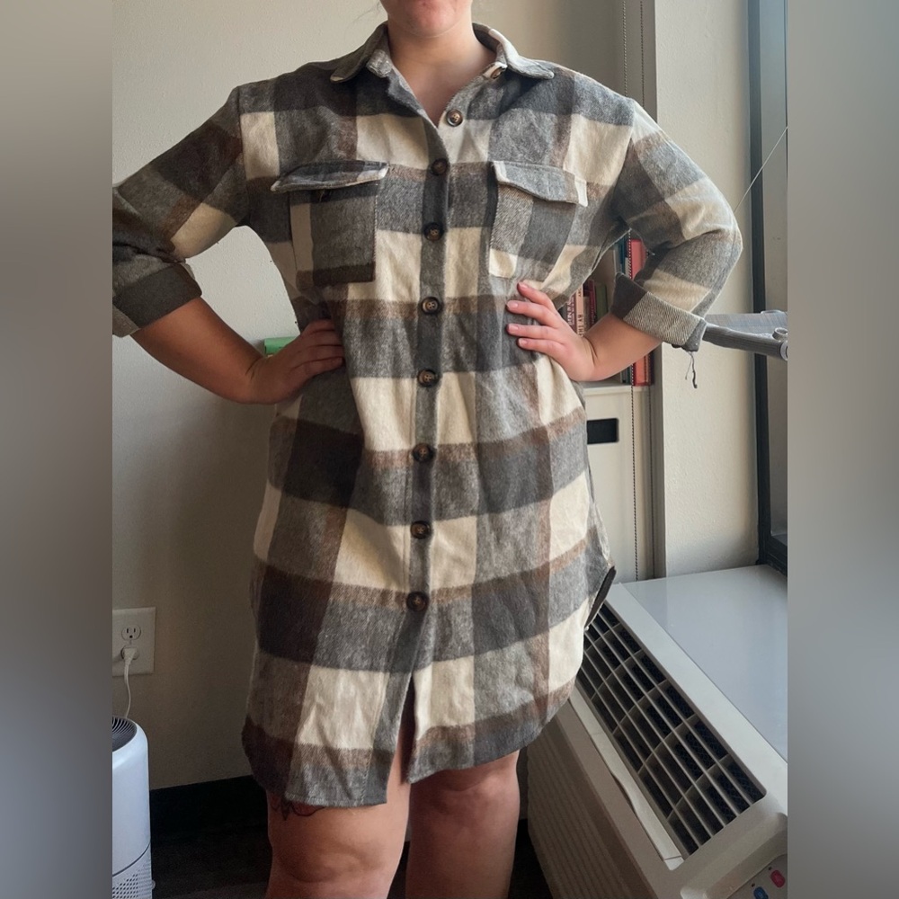 Plaid sweater dress